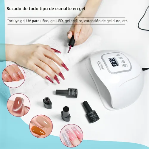 Vista 7 de JODSONE Lámpara de uñas LED U V, secador de uñas para esmalte de gel, luz LED con sensor automático y 4 temporizadores