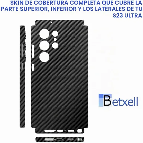 Vista 6 de S23 Ultra Skin Wrap 3M - Película protectora de vinilo de fibra de carbono para Galaxy (piel de envoltura completa)