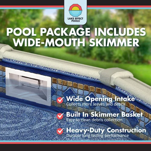 Vista 7 de Lake Effect Pools Paquete de piscina redonda 'Fallston' 15' Sobre el suelo
