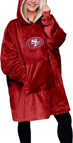 Vista 3 de FOCO NFL Unisex NFL Team Reversible Oversized Sherpa Hoodie Sweatshirt Big Logo Hoodeez