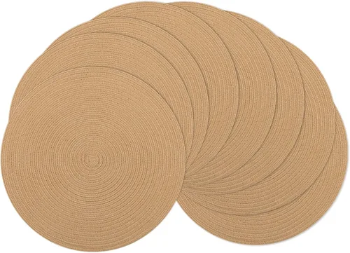 Vista 82 de SHACOS Juego de 4 manteles individuales redondos lavables de 15 pulgadas, de algodón, poliéster, trenzados, para mesa de comedor, boda, decoración
