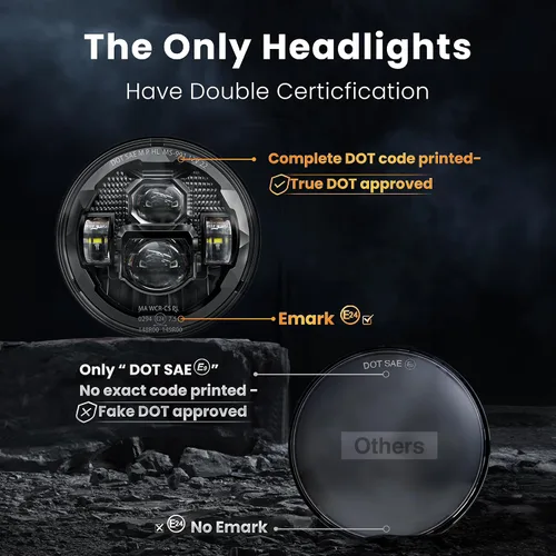 Vista 5 de HWSTAR Par de faros delanteros LED redondos 1000% brillantes antideslumbrantes de 7 pulgadas, compatibles con Jeep Wrangler JK, JKU, TJ, LJ, Chevy