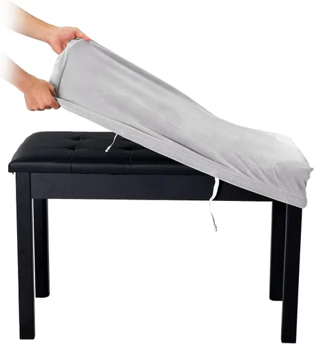 Vista 14 de SINOSSO Funda de terciopelo suave para banco de piano para 2 personas, (27.5"- 36.5") L x (12"- 16") A rectángulo elástico lavable funda protectora
