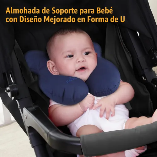 Vista 3 de KAKIBLIN Almohada para el cuello del bebé, almohada de la ayuda de la Azul