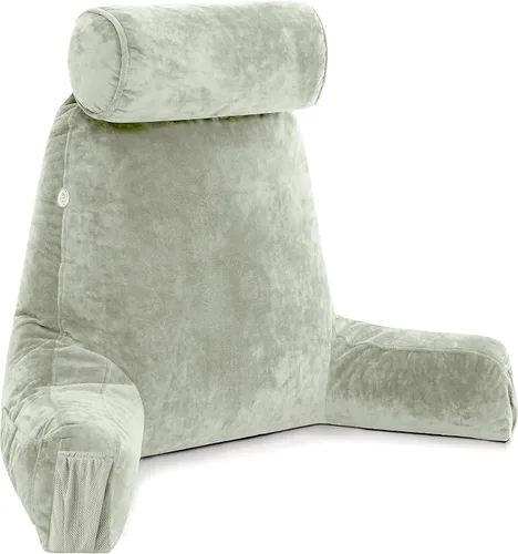 Vista 48 de Almohada Husband Mediana Negra, Respaldo para Niños, Adolescentes, Adultos Pequeños – Almohada de Lectura con Brazos, Altura Ajustable, Espuma