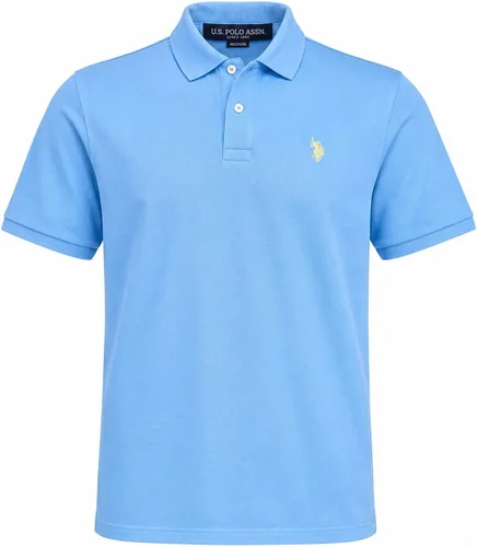 Vista 92 de Polo de piqué de algodón sólido para hombre con pequeño Pony Gris jaspeado