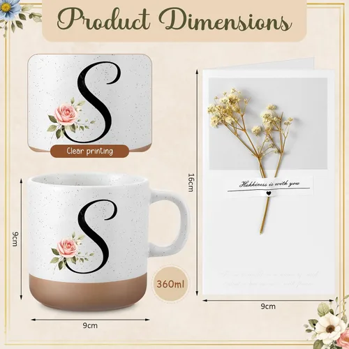 Vista 4 de Kacctyen Regalos iniciales con monograma para mujer, Blanco principal