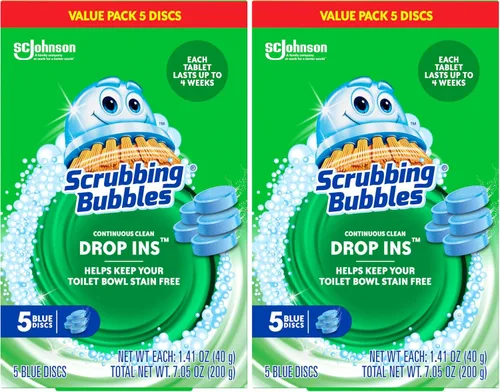 Vista 8 de Scrubbing Bubbles pastilla de limpieza para retrete, 5 unidades, 7.1 onzas