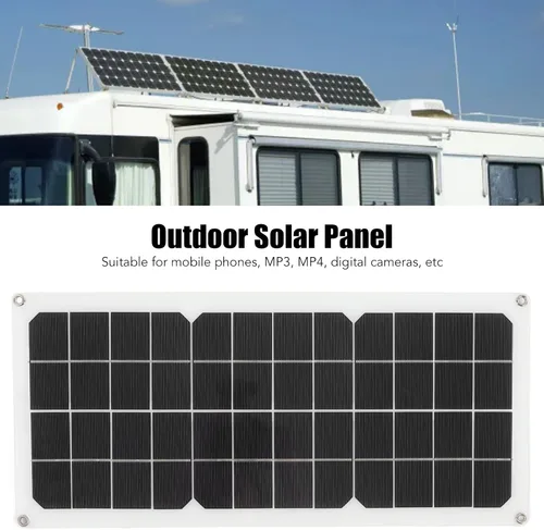 Vista 2 de Panel solar de 10W 12V, alta eficiencia de conversión, panel solar portátil de silicio monocristalino, cargador de panel solar de protección contra