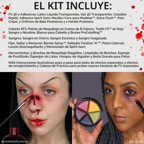 Vista 6 de Mehron Makeup Kit de maquillaje Special FX All-Pro con cabezal de práctica