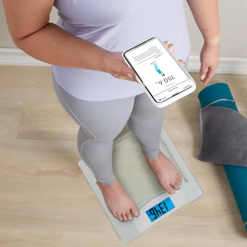 Vista 7 de Taylor Báscula inteligente de seguimiento de peso con aplicación de concentrador de precisión para peso corporal con conectividad de aplicación