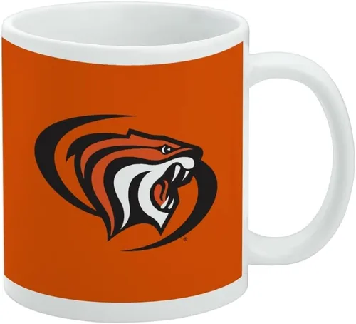 Vista 429 de Taza de cerámica con el logotipo principal de la Universidad Rider, taza de regalo novedosa para café, té y bebidas calientes, 11oz, blanca