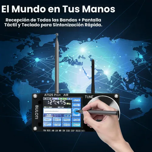 Vista 5 de ATS25pro+ Radio Portátil AIR AM FM, Radio Bluetooth WiFi Banda AIR, Receptor de Banda de Aviación FM SW SSB MW LW AIR SDR, Radio de Onda Corta