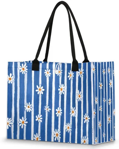 Vista 34 de Pardick Bolsa de mano reutilizable para mujer, bolsa de viaje, trabajo, compras, piscina y playa, A-04, Mediana