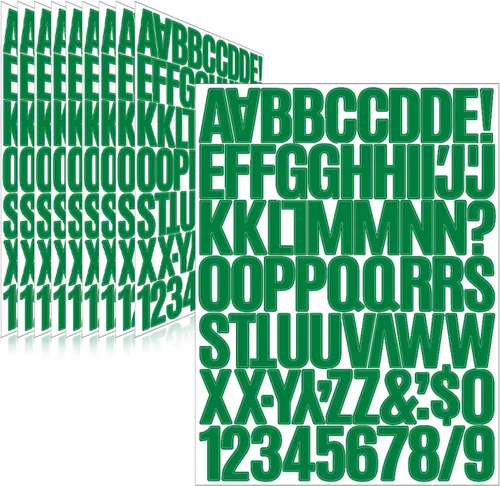 Vista 47 de 1550 piezas de 10 hojas de calcomanías de letras, calcomanías de números y alfabeto de buzón de vinilo, calcomanías autoadhesivas impermeables