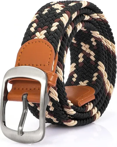 Vista 23 de XZQTIVE Cinturón trenzado elástico para hombres y mujeres, cinturón de golf tejido multicolor, cinturones elásticos para jeans 00 Estilo1