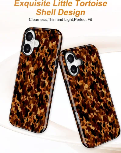 Vista 496 de Jusy Funda compatible con MagSafe con estampado de caparazón de tortuga marrón para iPhone 7/8/SE, cubierta protectora de TPU suave magnética