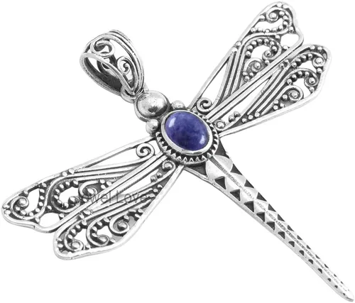 Vista 24 de Collar de plata de ley 925 para mujer, collar con colgante de piedras preciosas auténticas, collar con colgante hipoalergénico para regalo