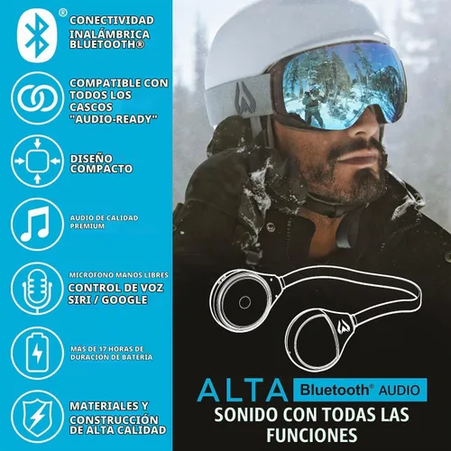Vista 2 de Wildhorn Alta - Altavoces inalámbricos Bluetooth para casco de esquí, auriculares de snowboard
