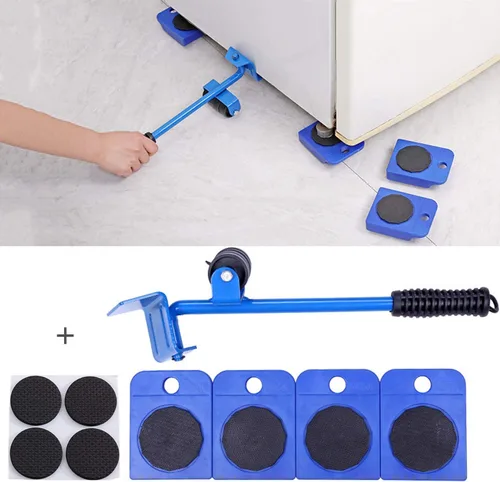 Vista 4 de Juego de herramientas para mover muebles pesados, deslizadores móviles, rodillos de electrodomésticos, elevador y deslizadores de muebles de alta