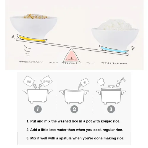 Vista 2 de Minecook Arroz blanco Konjac Keto de arroz, a base de plantas, arroz bajo en carbohidratos, perfecto para salteado, pilaf de arroz y pudín de arroz