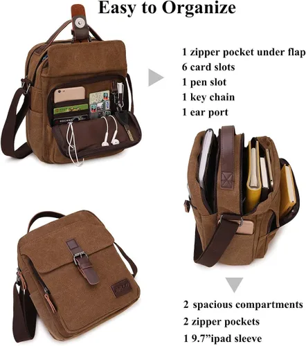 Vista 4 de Ravuo - Bolso bandolera para hombre resistente al agua tamaño pequeño para viajes