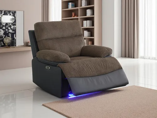 Vista 52 de Juego de sofá reclinable eléctrico, seccional de cuero transpirable beige, juego de muebles de sala de estar, 2 piezas, sofá reclinable eléctrico