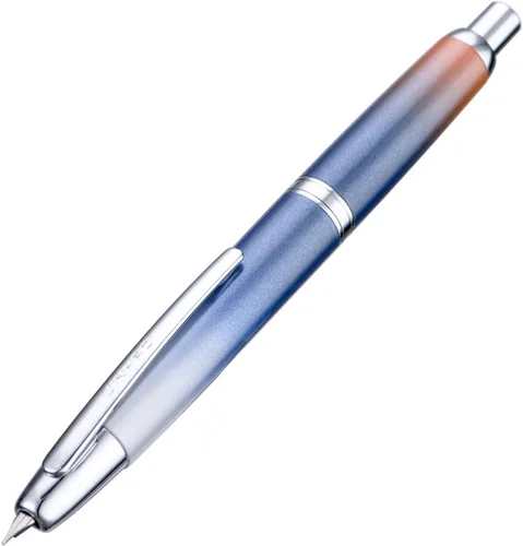 Vista 11 de Jinhao 10 Press Pluma estilográfica con caja, punta mediana retráctil de oro mate cepillado con juego de convertidor de tinta (clip dorado)
