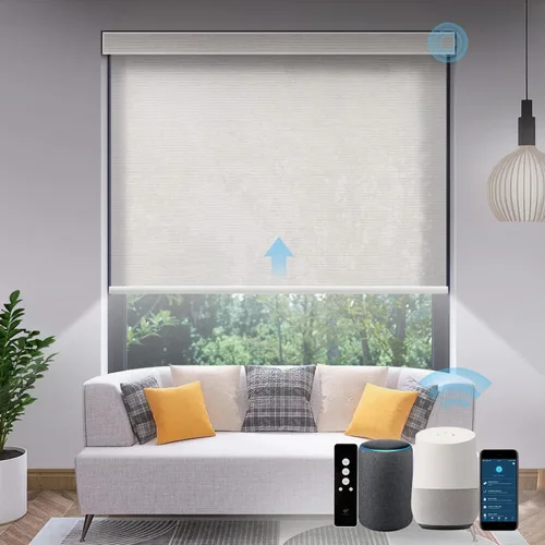 Vista 37 de SmartWings Persianas Motorizadas con Filtro de Luz, Compatible con Matter Thread Homekit Z-Wave Alexa Google, Persianas con 70% de Opacidad Safari