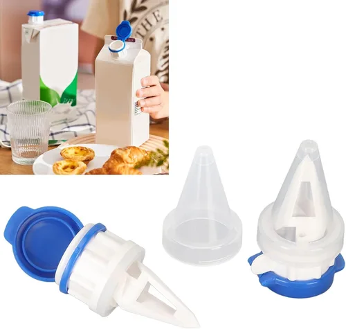 Vista 4 de 2 vertedores de leche superior, vertedores de botellas de leche, vertedores de botella de licor, botellas de licor, cartón, bebidas, vino, cóctel