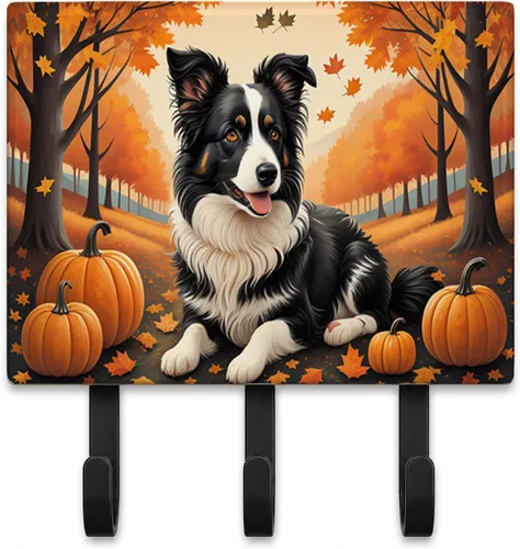 Vista 87 de Affenpinscher - Correa de otoño o llavero Affenpinscher Fall artwork on ceramic tile with three steel hooks for keys, leashes, towels