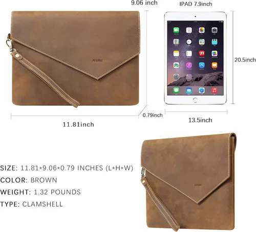 Vista 5 de Suohu - Bolso de mano de piel para hombre