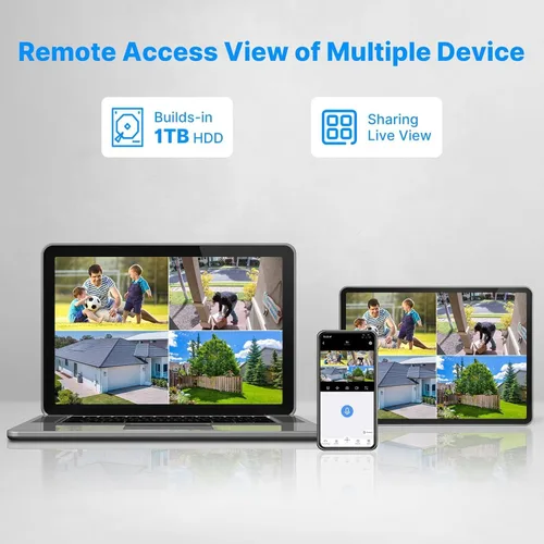 Vista 5 de Cámaras de seguridad de 5 MP inalámbricas, cámara WiFi para el hogar, impermeable al aire libre, detección de humanoides, visión nocturna a