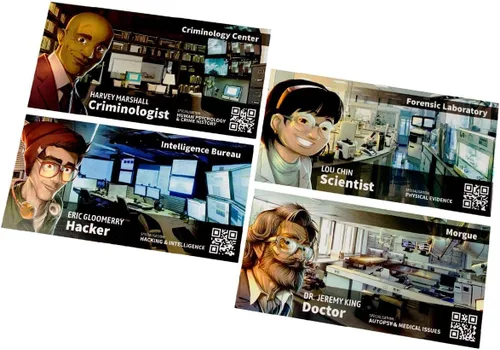 Vista 6 de Juego de mesa Crónicas del crimen Juego de misterio de asesinato Juego de investigación criminal Juego cooperativo para niños y adultos A partir