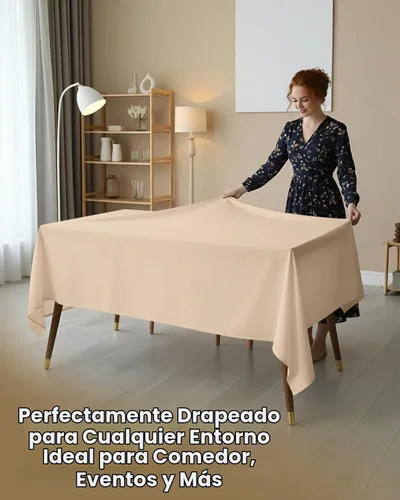 Vista 4 de Utopia Kitchen Mantel rectangular, 1 paquete, mantel lavable a máquina, mantel de poliéster para comedor, fiestas de bufé, pícnics, eventos, bodas
