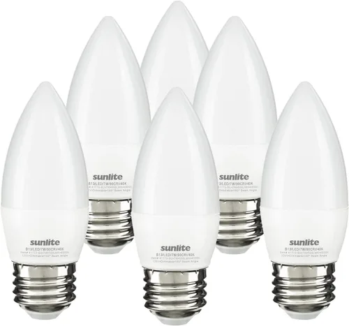 Vista 11 de Sunlite Bombilla LED B13 Torpedo decorativa, 7 vatios (60 W = ), 500 lúmenes, 120 voltios, regulable, base E26, certificación ETL, torpedo