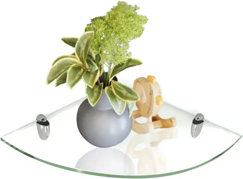 Vista 13 de Fab Glass and Mirror Kit de estante rectangular de vidrio flotante, 8 pulgadas de largo x 18 pulgadas de ancho, transparente