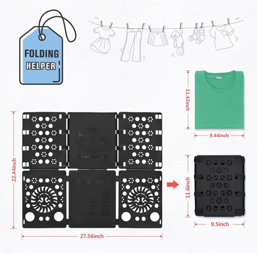 Vista 4 de BoxLegend V3 Tablero Plegador de Camisas Tablero Plegador de Camisetas y Ropa Tablero Plegable Duradero Clasificador de Lavandería Ayudante Forro