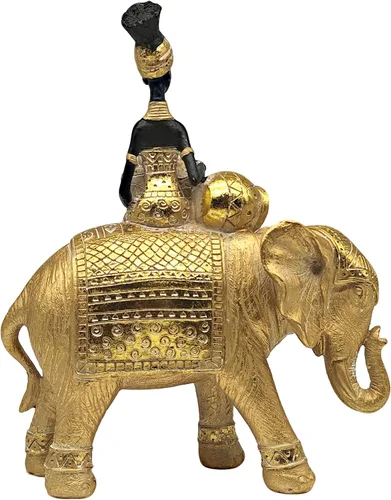 Vista 4 de Estatua de elefante de la suerte para decoración del hogar, juego de escultura de elefante africano de 11 pulgadas, figura decorativa para sala