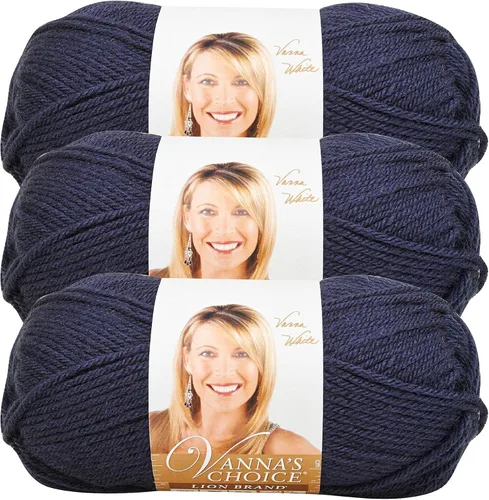 Vista 55 de Lion Brand Yarn (1 madeja) Hilo Vanna's Choice, mármol gris