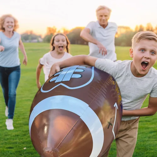 Vista 2 de GiftExpress Fútbol Americano Inflable Gigante Jumbo de 40" con Juego de Tee para Fiesta de Fútbol Americano, Día de Juego, Decoraciones Temáticas
