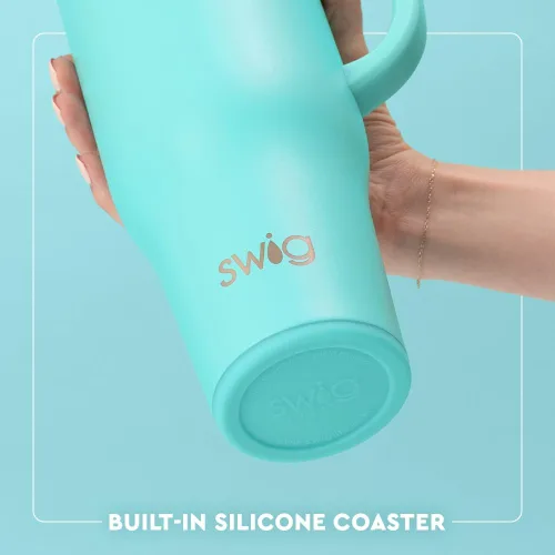 Vista 6 de Swig Life - Taza Mega de 40 onzas, Taza de 40 oz con asa, apta para vasos, apta para lavavajillas, taza aislada extra grande, acero inoxidable
