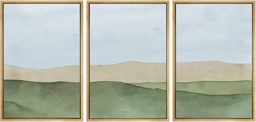 Vista 74 de SIGNWIN Lienzo enmarcado para pared, juego de arte sereno de pantanos con humedales verdes e ilustraciones de agua tranquila, arte moderno