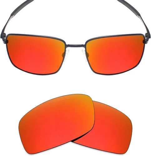 Vista 4 de Mryok - 4 pares de lentes polarizadas de repuesto para gafas de sol Oakley Square Wire 2 2014 - Stealth BlackFire RedIce BlueSilver Titanium