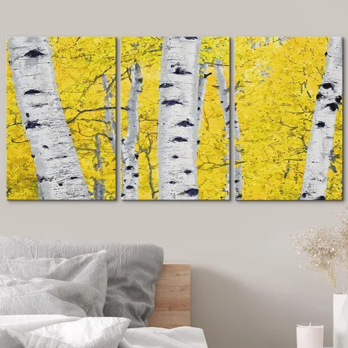 Vista 191 de wall26 Lienzo enmarcado para pared, juego de arte de acuarela pastel, paisaje rural, ilustraciones con formas abstractas, arte moderno, decorativo