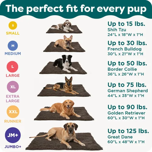 Vista 6 de Tapete de cama Furhaven para mascotas como perros y gatos – Alfombra para comida y toalla de baño de gamuza y felpilla absorbente para patas sucias