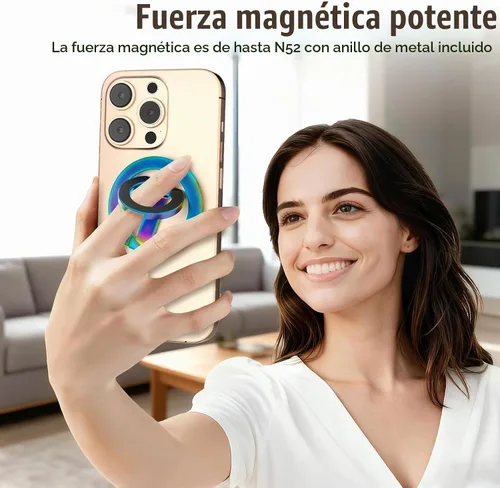 Vista 2 de Anillo magnético para teléfono MagSafe compatible con iPhone Samsung