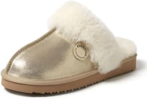 Vista 45 de Dearfoams Fireside Sydney Pantuflas anchas de piel de oveja para mujer, para interiores y exteriores