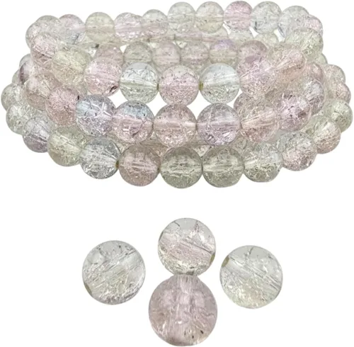 Vista 78 de DandS ltd Cuentas de cristal agrietadas para la fabricación de joyas, champán, pulseras vibrantes de bricolaje, collares, aretes, suministros