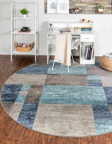 Vista 42 de Unique Loom - Alfombra de la colección Otoño Providence (rectangular de 2 x 3 pies 1 pulgada, azul grisáceo/marrón claro)